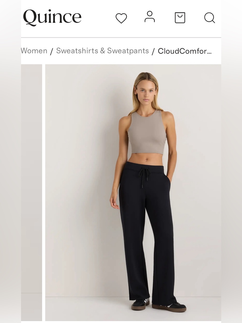 Quince Black Wideleg Sweatpants
